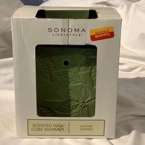 SONOMA LIFE + STYLE SCENTED WAX CUBE WARMER GREEN WITH LEAFS